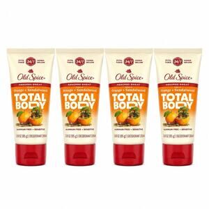 4 Pack Old Spice Total Body Deodorant Cream 3 oz NEW